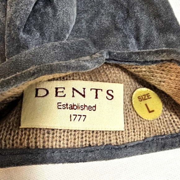 Dents Vintage Gray Suede Wool Lined Gloves Size L – Purple & Black Trim - Picture 4 of 4